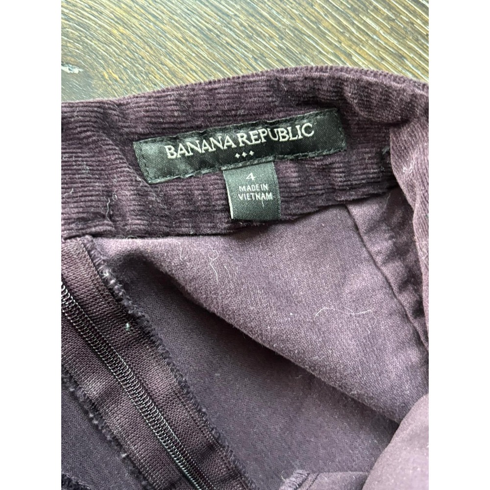 Banana Republic Mini Skirt Purple Corduroy Zipper Cotton Blend Size 4 189 - Picture 3 of 6